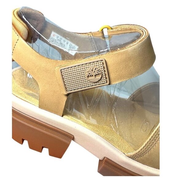 Timberland Womens Tan Suede Leather Strap Open Toe Lug Sole Sandals Sz 9 New - Picture 4 of 10